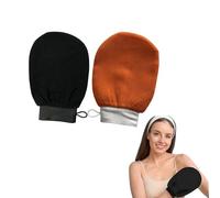 Kessa Exfoliating Glove, Kessa Glove, Zawina Morocco Exfoliating Glove, Exfoliating Gloves for Shower Reusable, Deep Exfoliating Gloves Dead Skin Remover, Double-Sided (Black+orange)