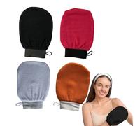 Kessa Exfoliating Glove, Kessa Glove, Zawina Morocco Exfoliating Glove, Exfoliating Gloves for Shower Reusable, Deep Exfoliating Gloves Dead Skin Remover, Double-Sided (4pcs-b)