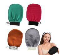 Kessa Exfoliating Glove, Kessa Glove, Zawina Morocco Exfoliating Glove, Exfoliating Gloves for Shower Reusable, Deep Exfoliating Gloves Dead Skin Remover, Double-Sided (4pcs-d)