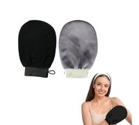 Kessa Exfoliating Glove, Kessa Glove, Zawina Morocco Exfoliating Glove, Exfoliating Gloves for Shower Reusable, Deep Exfoliating Gloves Dead Skin Remover, Double-Sided (Black+grey)