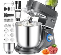 Kesser® 3 en 1 Robot de Cocina Universal K-KM 3000 con Picadora de Carne, Amasadora, Batidora Multifuncional de 5,5L con Tazón y 3 Utensilios para Mezclar, Centrifuga de 1,5L, Set de Accesorios
