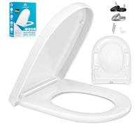 KESSER® Asiento de inodoro con tapa de descenso automático, función de liberación rápida y cierre suave. Tapa de inodoro de Duroplast con fijación de acero inoxidable