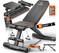 KESSER® Banco de pesas plegable multifuncional con respaldo, capacidad de carga de 500 kg, banco ajustable, dispositivo de fitness para press de banca, banco inclinado para entrenamiento de todo el