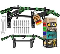 KESSER® Barra de dominadas 4 en 1 para montaje en la pared, asas antideslizantes, función adicional para anillos de cuerdas y sacos de boxeo | seguro y estable | Barra de dominadas, verde