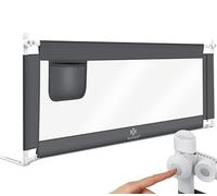 KESSER® Barrera de Cama de 150cm, para niños, Plegable, para Cuna, Cama Infantil, Protección contra Caídas, Cama y Cama con somier Alto: 72 hasta 96 cm, Gris Oscuro