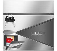 KESSER® Buzón con Compartimento para periódicos, Montaje en Pared, Acero Inoxidable, 2 Llaves con Cierre, Moderno buzón de Correo, Rollo para periódicos, Incluye Material de Montaje, Tapa de Cierre
