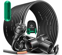 KESSER® Cable alargador de 25 m con Enchufe múltiple con 3 enchufes Schuko con Tapa Protectora - Exterior - para Uso en Interiores y Exteriores - Cable alargador Distribuidor - 230 V IP44 -