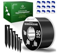 KESSER® Cable de limitación + estacas + Conector de Cable para Robot cortacésped cortacésped Robot cortacésped Accesorios Juego de Alambre de limitación, 50m + Set, Negro, Set de 4