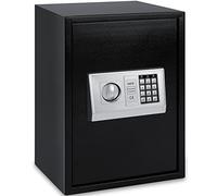 KESSER® Caja fuerte eléctrica - XXL, Grosor de la puerta 4 mm, Doble cerradura de pestillo, incl. Material de Montaje, Iluminación interior, Caja fuerte blindada, 50x35x34,5 / Negro