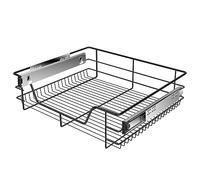 KESSER® Cajón telescópico, Cajón de cocina, Armario de cocina, Cesta extraíble, Armario extraíble, Cajón de extracción total, Negro / 1x 60cm