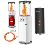 KESSER® Calefactor de Gas para Terraza, Incluye Funda Protectora, Móvil, Calentador de Llama, Pirámide Con Ruedas