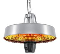 KESSER® Calefactor radiante de techo calefactor radiante infrarrojo 2500W calefactor de patio con mando a distancia radiador de cuarzo | luz LED | techo | radiador infrarrojo | con cadena + mosquetón
