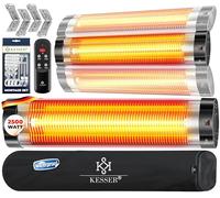 KESSER Calentador infrarrojo de 2500 W, calentador de calor infrarrojo, con mando a distancia, calentador de patio, incluye cubierta, calentador de calor, calentador de cuarzo, calentador de patio