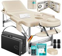 KESSER® Camilla de Masaje Móvil Plegable y Ajustable en Altura Cama 3 Zonas Estética Amplia de Terapia Aluminio + 10x Reposacabezas