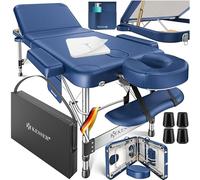 KESSER® Camilla de Masaje Móvil Plegable y Ajustable en Altura Cama de Masaje de 3 Zonas Camilla de Masaje Cama Estética Amplia Cama de Terapia Aluminio + 10x Reposacabezas