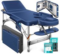 Kesser Camilla de masaje móvil plegable y regulable en 3 zonas, cama ancha de aluminio + 10 x almohadillas para la cara con reposacabezas y reposabrazos