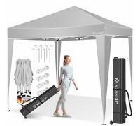 KESSER® Carpa Plegable 3x3m | Pop-Up Regulable en Altura Estable Impermeable Resistente al Invierno | Protección UV 50+ Incluye Bolsa con Ruedas y Anclaje al Suelo - Gris