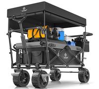 KESSER® Carrito Plegable GT9000 Carro con Techo | Incluye 2X Sistema de Cinturones de 3 Puntos | Neumáticos de Goma Maciza | hasta 80 kg | Freno Delantero y Trasero + Bolsa de Transporte, Negro Gris