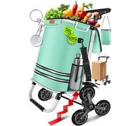 KESSER® Carro de la compra- Carro de la Compra con Compartimento Frigorífico, 56L de Capacidad, Capacidad de Carga hasta 50kg, 3en1 Carro y Bolsa bandolera, incl. Chip de compra, Plegable, Verde Menta