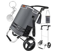 KESSER® Carro de la compra plegable con capacidad de 56 l y soporta hasta 50 kg, carretilla 3 en 1 y bolso bandolera, carro de la compra plegable, con compartimento frigorífico y ficha para la compra