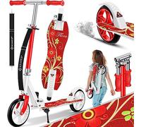 KESSER® City Scooter para Niños, Patinete Plegable Regulable en Altura, Scooter hasta 100 kg, Freno en Ruedas Traseras, Altura hasta 190 cm, Correa de Transporte incluida