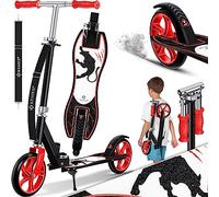 KESSER® City Scooter para Niños, Patinete Plegable Regulable en Altura, Scooter hasta 100 kg, Freno en Ruedas Traseras, Altura hasta 190 cm, Correa de Transporte incluida