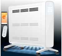 KESSER® - Convector Premium 1200 W ECO 2400 W Power Mode Niveles de Calefacción, Termostato Calefacción Eléctrica WiFi App & Control Remoto Pantalla Táctil Temporizador Calefacción Móvil (blanco)