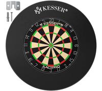 KESSER® Diana profesional de sisal - Juego de 9 dardos con punta de metal, 24 plumas profesionales y accesorios, autoreparable, montaje en pared, incluye kit de montaje