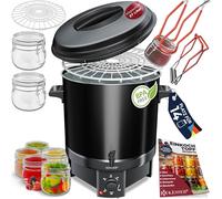 KESSER Enlatador de 27 litros, acero inoxidable | 1800 W | temperatura de 30-100 °C | uso continuo. Enlatador de apagado automático, dispensador de bebidas calientes, caldera de vino caliente con