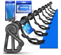 KESSER® Enrollador de piscina Premium 1,05 m - 6,15 m para lona solar | dispositivo móvil para lona de piscina y cubierta incluye cintas, cepillo y guantes | material resistente a la intemperie