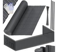 KESSER® Estera de Privacidad PVC Valla Protectora Balcón | Resistente a la Intemperie | 90 x 300 cm | Lamas reforzadas | Revestimiento del balcón Incluye Abrazaderas y Cubierta Antracita