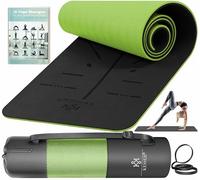 KESSER® Esterilla de gimnasia con correa de transporte, esterilla de yoga de TPE, acolchada y antideslizante, 183 x 61, esterilla de para deportes de fitness, Pilates y gimnasia