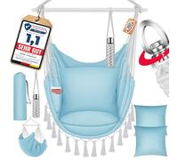 KESSER® Hamaca colgante Safari XXL para adultos y niños, hamaca de hasta 150 kg, asiento colgante para interiores y exteriores, incluye bolsa de transporte, 2 cojines, soporte para bebidas y