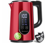 KESSER® Hervidor de Acero Inoxidable 1,7 Litros, Pantalla LED, 4 Vías - 40°C-100°C, 30min Mantener Caliente, 2200W, Libre de BPA, Filtro Antical & Easy-Open-Tapa, Burdeos