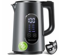 KESSER® Hervidor de Acero Inoxidable 1,7 Litros, Pantalla LED, 4 Vías - 40°C-100°C, 30min Mantener Caliente, 2200W, Libre de BPA, Filtro Antical & Easy-Open-Tapa, Antracita