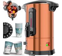 KESSER® Hervidor de vino caliente 6,8/10/20/30L de acero inoxidable Incluye vaso, hervidor de vino caliente con termostato Hervidor automático para bebidas calientes Hervidor de agua Dispensador de