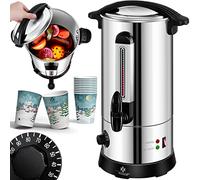 KESSER® Hervidor de Vino Caliente de 10 l de Acero Inoxidable, Incluye 10 Tazas con termostato, máquina expendedora para Bebidas Calientes, dispensador de Agua Caliente, indicador de Nivel