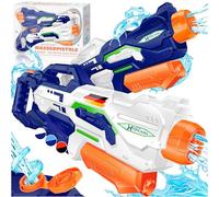 KESSER Juego de 2 pistolas de agua, alcance de 10 a 11 metros, capacidad de 1500 ml, diversión en el agua, juguetes para la playa al aire libre, para niños y adultos, piscina de playa