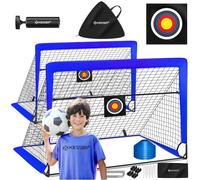 KESSER® Juego de 2 porterías de fútbol para niños, Plegables, con Barras de Fibra de Vidrio y Redes de portería para Interior, Exterior y jardín, con Bolsa de Transporte, Incl. inflador