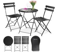 KESSER® Juego de Muebles de Jardín con 2 Sillas Plegables y Mesa de Metal