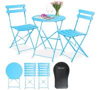 KESSER® Juego de Muebles de Jardín de 3 Piezas con 2 Sillas Plegables, Juego de Muebles de Balcón, Mesa de Metal