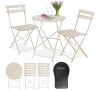 KESSER® Juego de Muebles de Jardín de 3 Piezas Con 2 Sillas Plegables, Mesa de Metal - Muebles de Balcón y Jardín