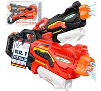 KESSER® Juego de Pistolas de Agua de 2 Pistolas de Agua Pistolas rociadoras Rango 10-11 Metros, Capacidad 1500ml diversión en el Agua Juguetes de Playa al Aire Libre para niños, Negro/Rojo