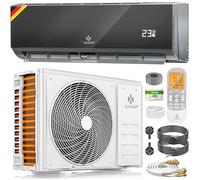 KESSER® Kit de aire acondicionado split Quick Connect 12000 BTU 3,4 kW - WiFi y aplicación Aire acondicionado con función de calefacción y modo de refrigeración Aire acondicionado de pared,