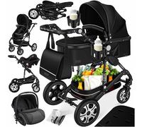 KESSER® Loops 3 in 1 Stroller combo juego completo de sillas de paseo in siento deportivo para bañera y silla de paseo, neumáticos de caucho macizo, bolso cambiador