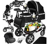 KESSER® Loops 3 in 1 Stroller combo juego completo de sillas de paseo in siento deportivo para bañera y silla de paseo, neumáticos de caucho macizo, bolso cambiador