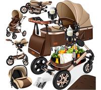 KESSER® Loops 3 in 1 Stroller combo juego completo de sillas de paseo in siento deportivo para bañera y silla de paseo, neumáticos de caucho macizo, bolso cambiador