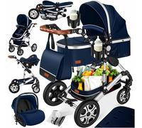 KESSER® Loops 3 in 1 Stroller combo juego completo de sillas de paseo in siento deportivo para bañera y silla de paseo, neumáticos de caucho macizo, bolso cambiador
