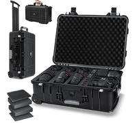 KESSER® Maletín de Transporte para Cámaras de Fotos, con Espuma, Maletín Rígido para Cámara Maletín Universal con Ruedas, Impermeable Trolley para Exteriores, Resistente a la Intemperie