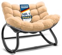 KESSER Mecedora ergonómica para interior y exterior, carga máxima de 120 kg, sillón relax con pies antideslizantes, resistente a la intemperie